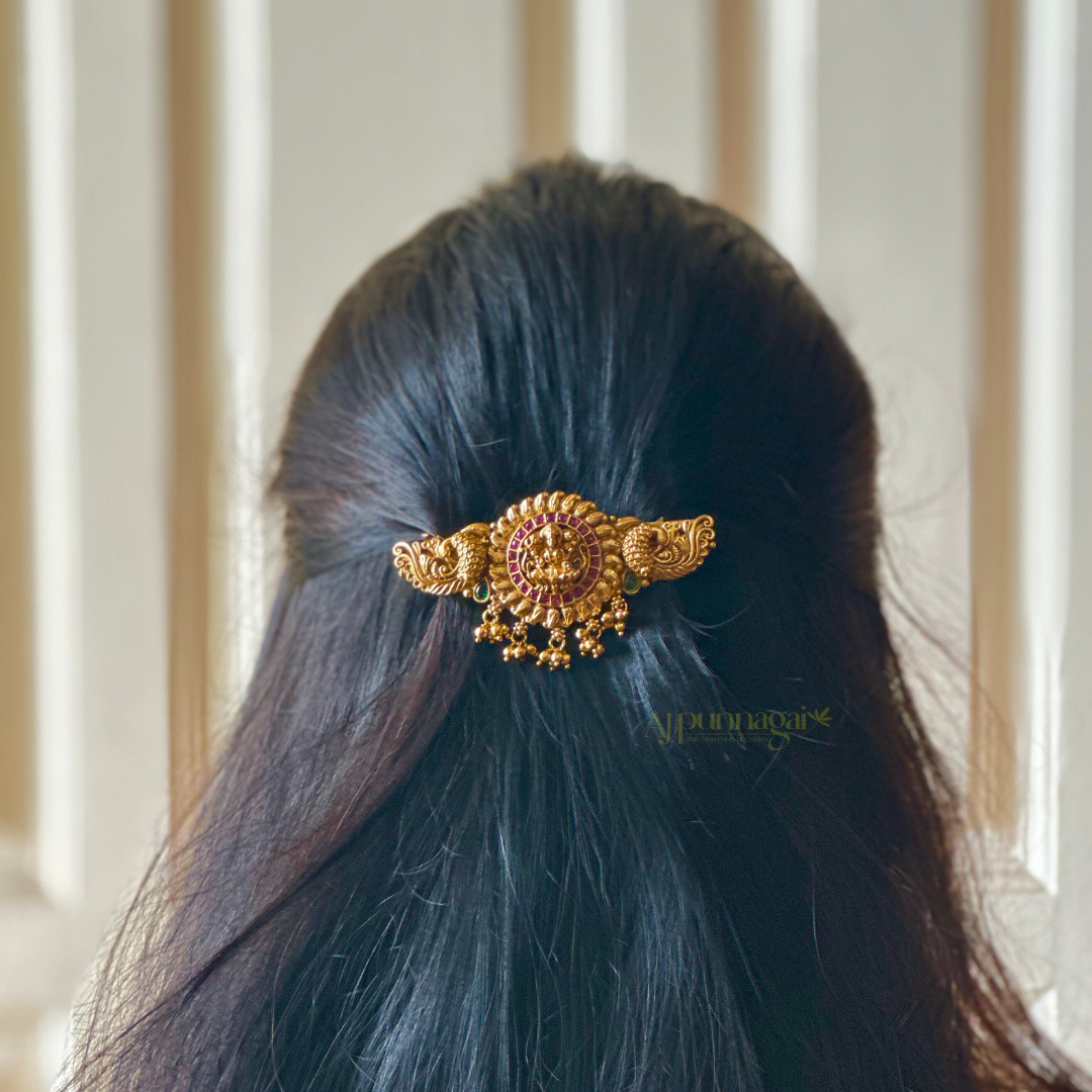 Lakshmi Hair Clip - Gold Bead