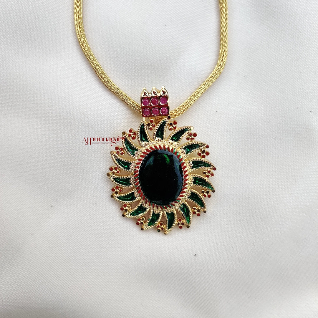 Lovely Green Enamel Necklace