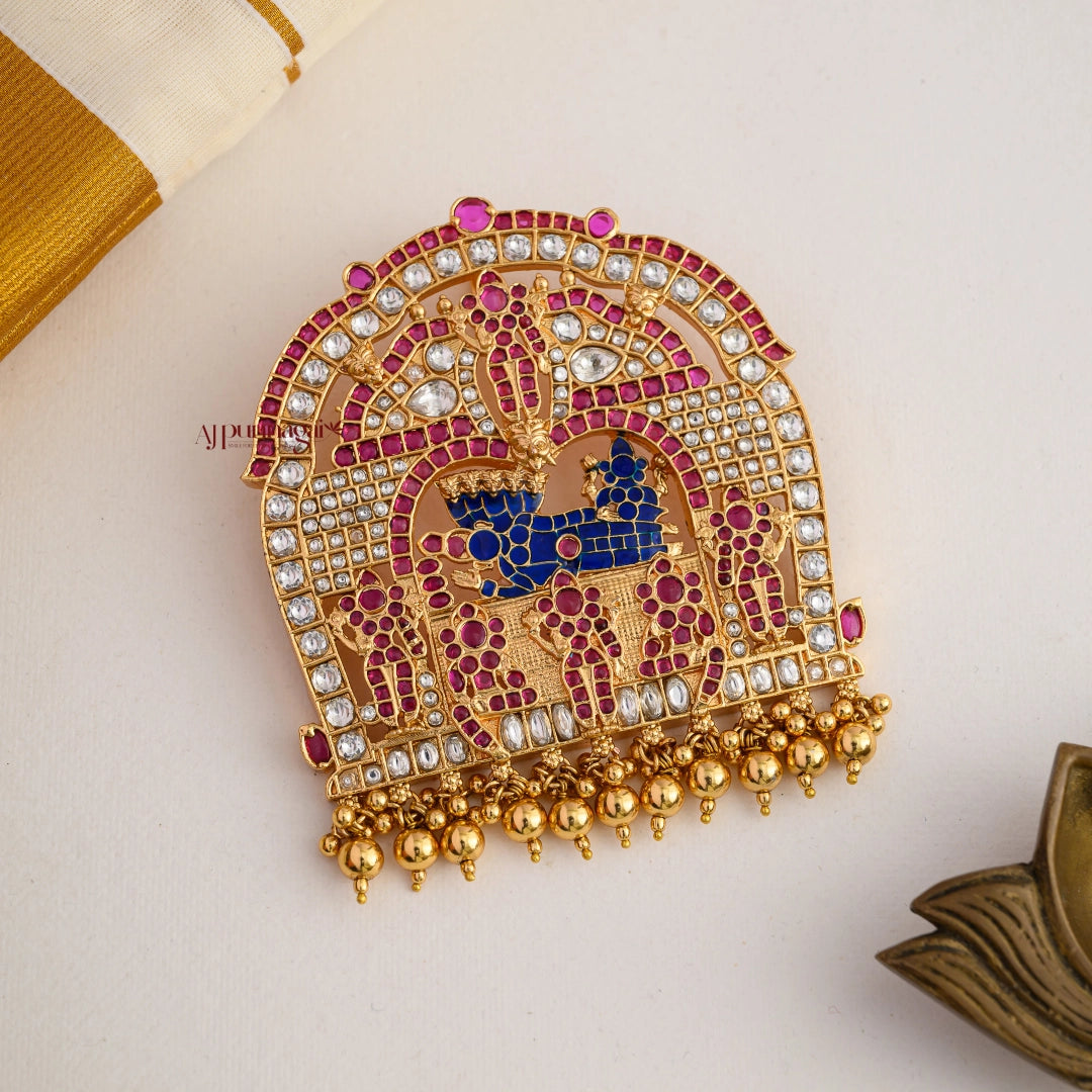 Lord Sri Ranganathar Kemp Pendant - White