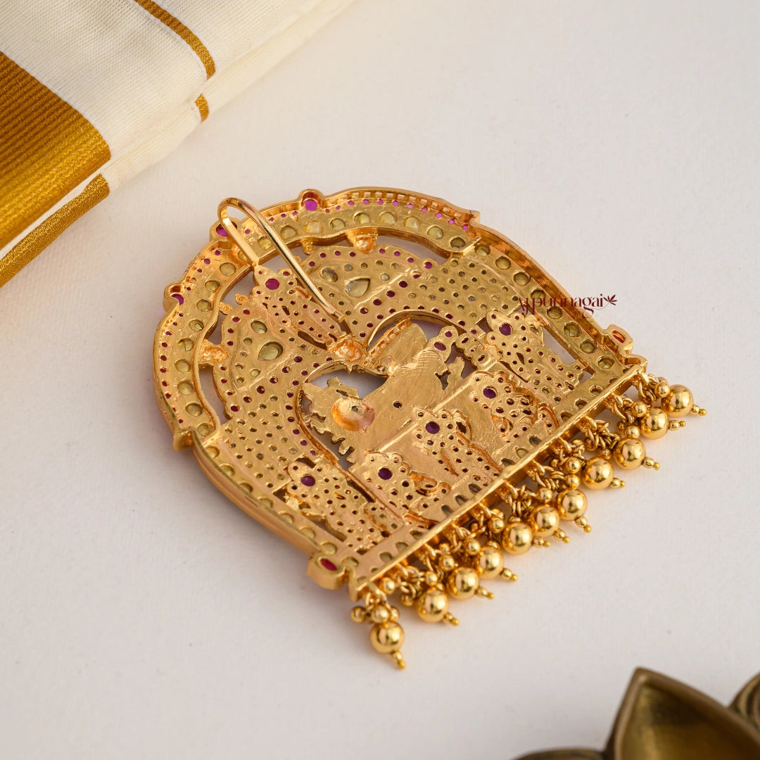 Lord Sri Ranganathar Kemp Pendant - White