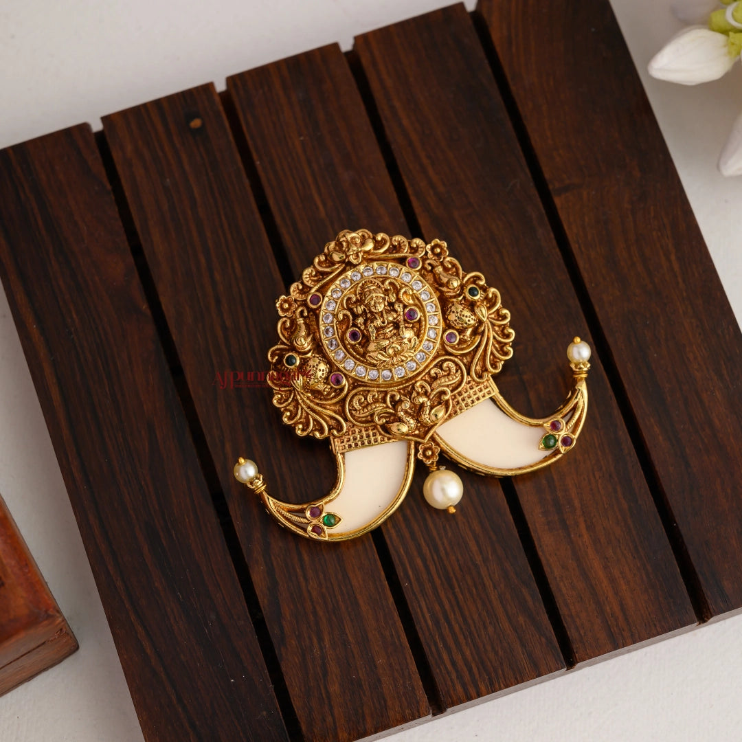 Traditional Lakshmi With Puli Nagam Pendant