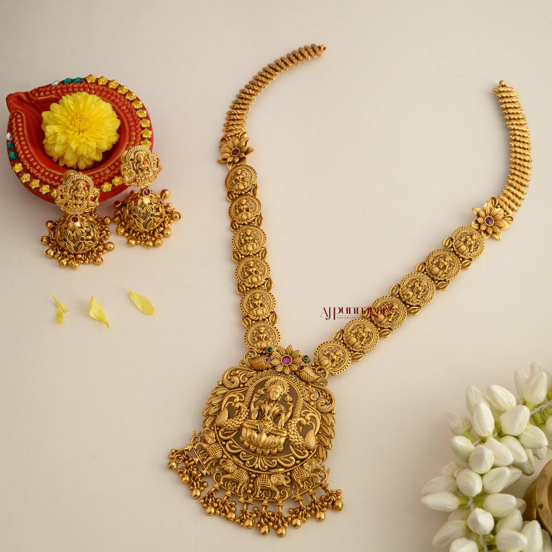 Unique Lakshmi Motifs Bridal Haram - Multi