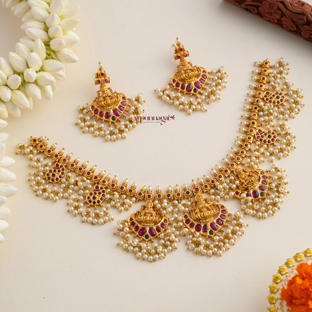 Guttapusalu Lakshmi Motifs Necklace