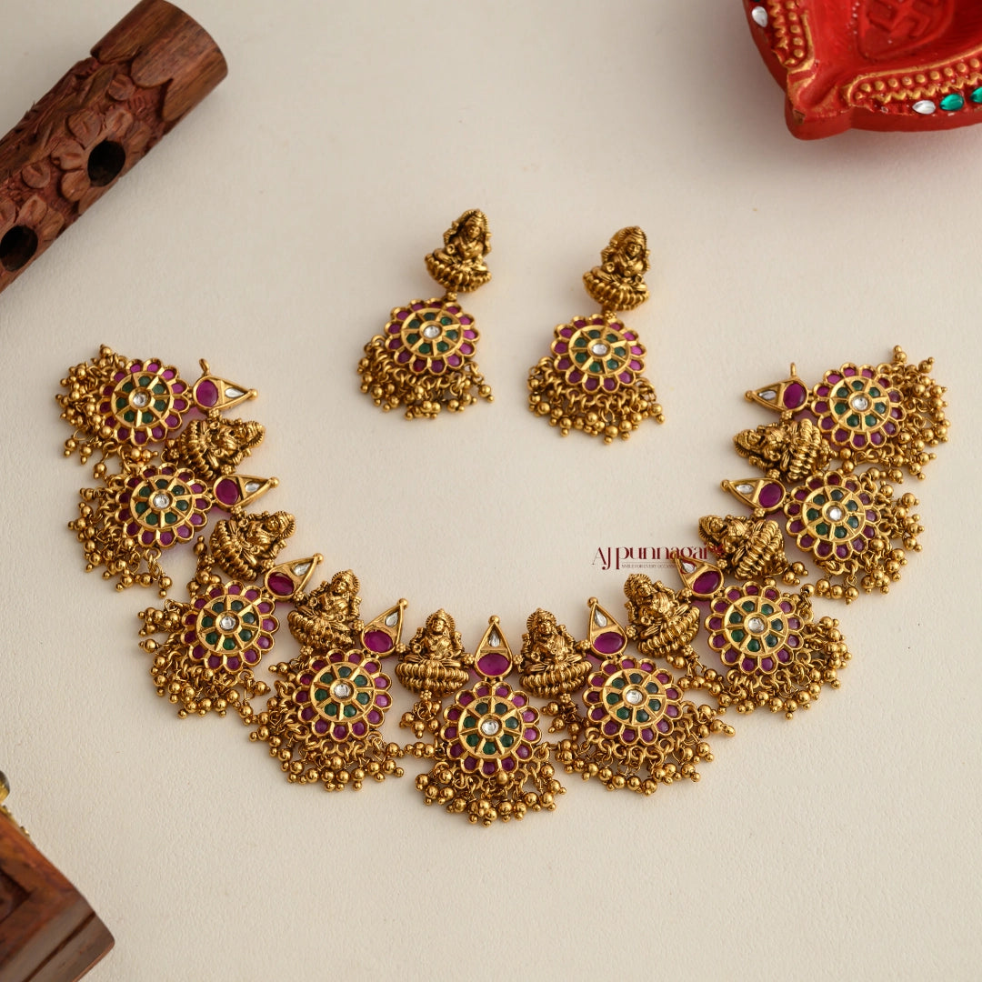 Traditional Style Lakshmi Motif Bridal Necklace