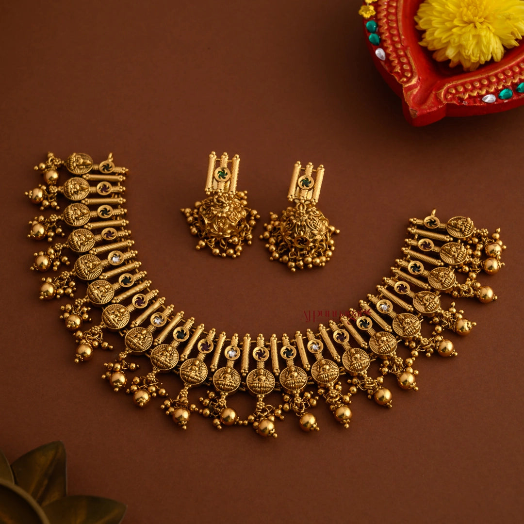 Graceful Lakshmi Coin Bridal Necklace