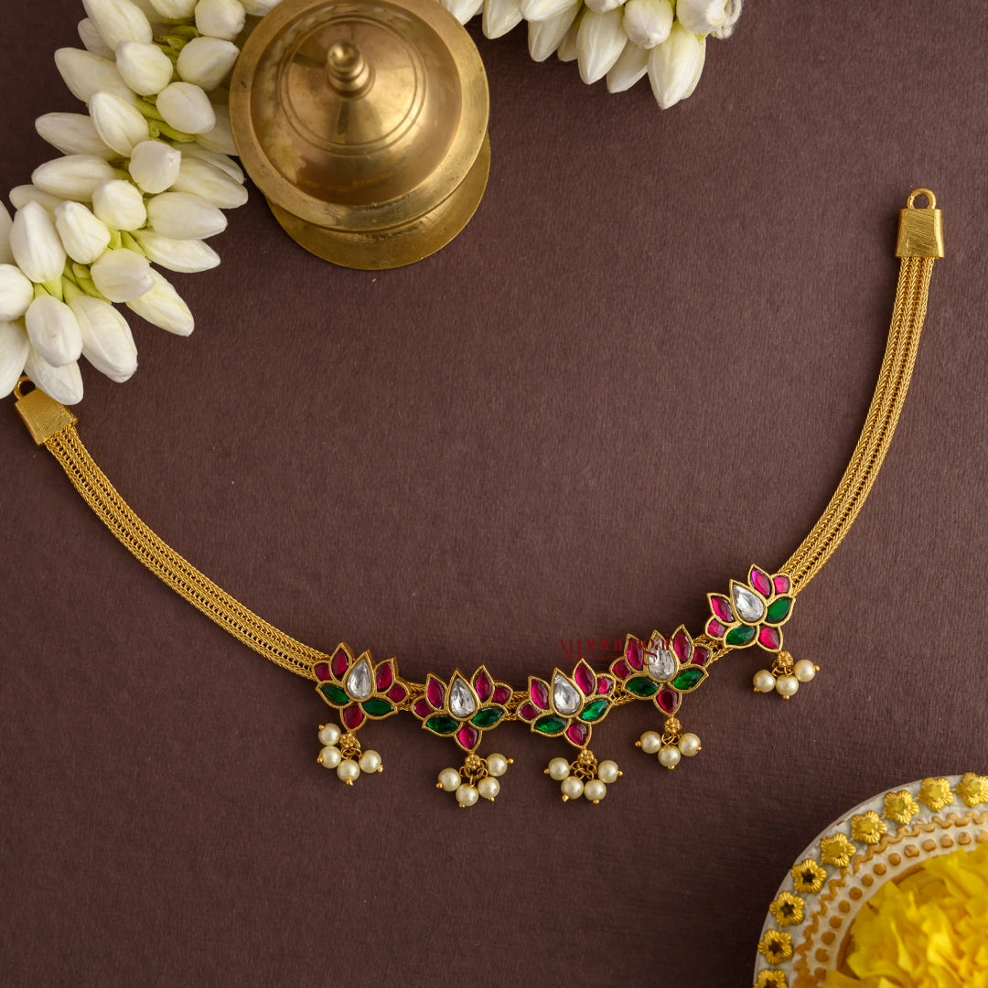 Premium Kundan Jadau Lotus Necklace
