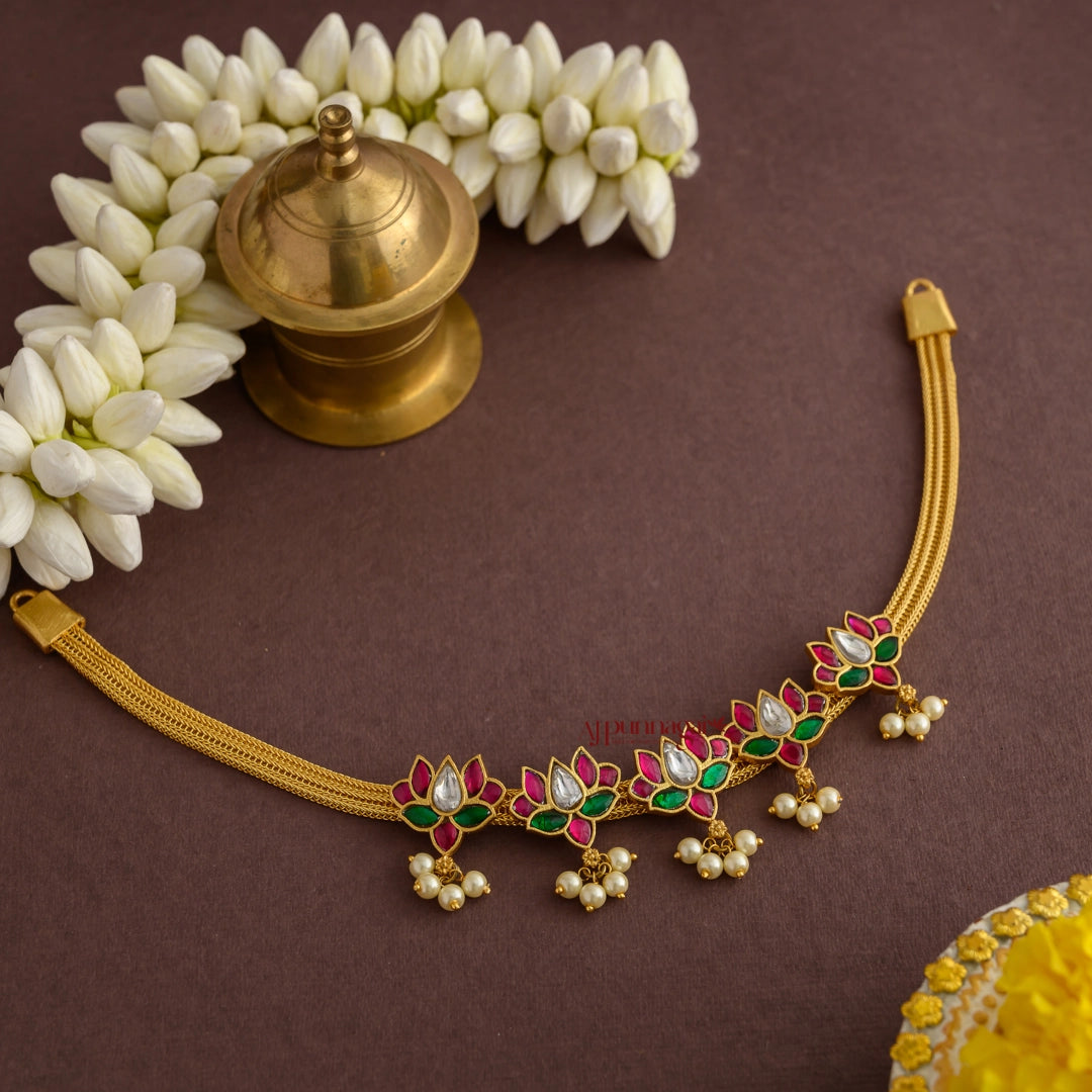 Premium Kundan Jadau Lotus Necklace