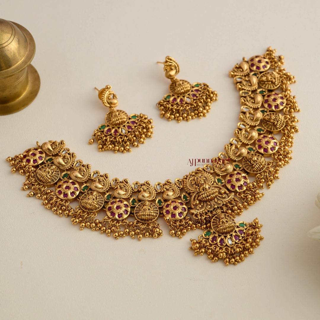 Grand Lakshmi Motif Bridal Necklace