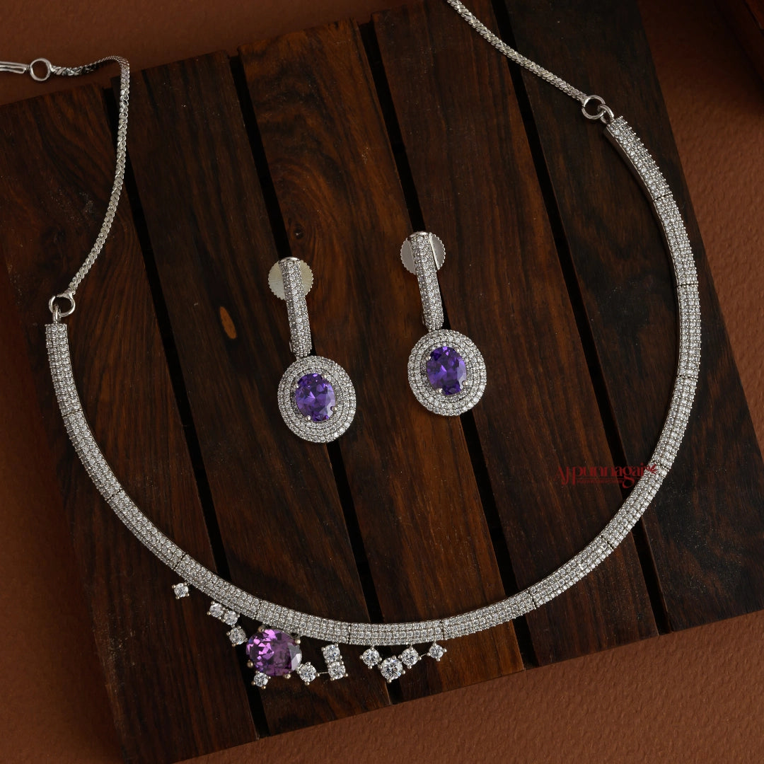 Elegant AD Necklace - Purple