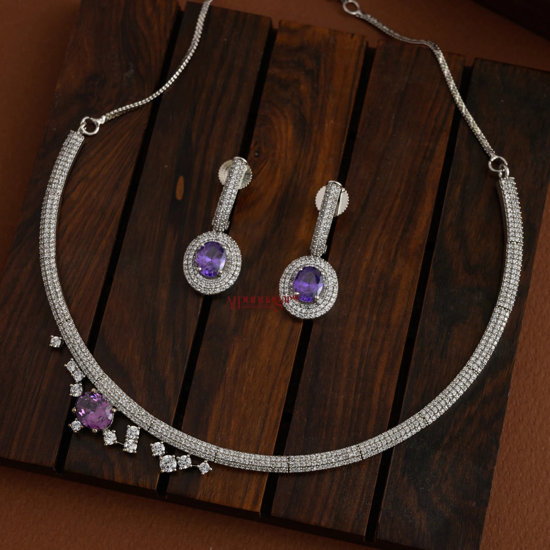 Elegant AD Necklace - Purple
