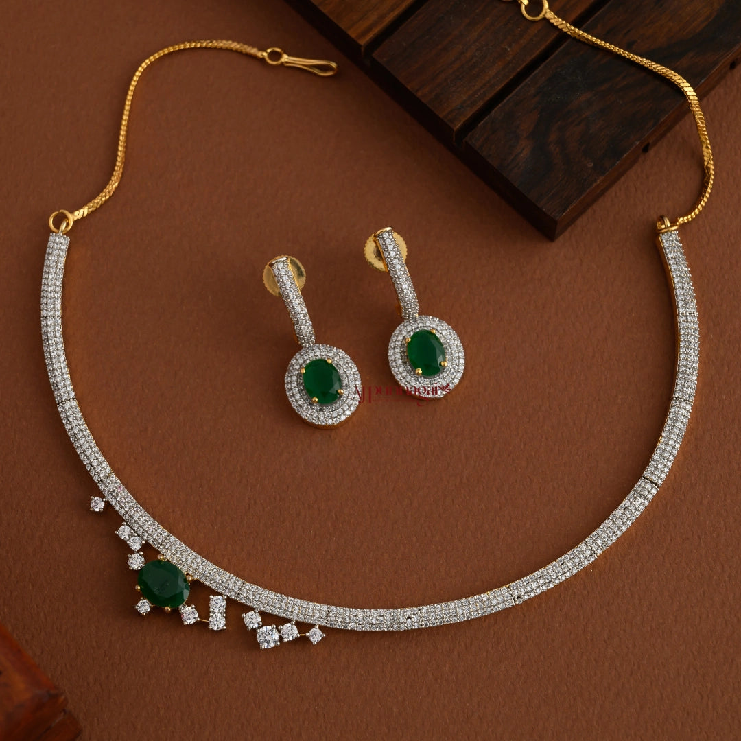 Elegant AD Necklace - Green