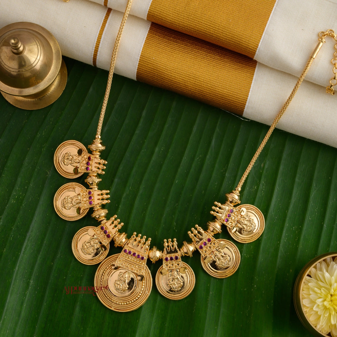 Lakshmi Pendant Chain Traditional Pendant Gold Lakshmi Coin Bridal