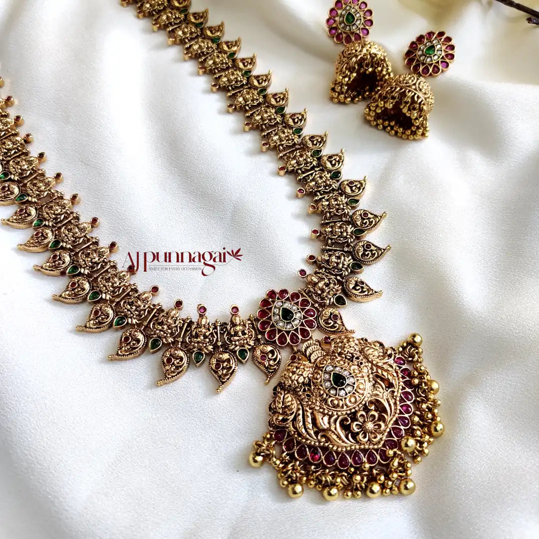 Grand and Royal look lakshmi Motifs Haram