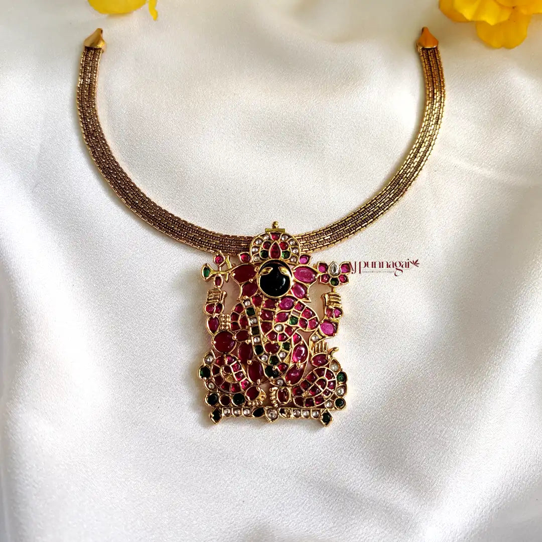 Ganesha Pendant with Kemp Stone Necklace