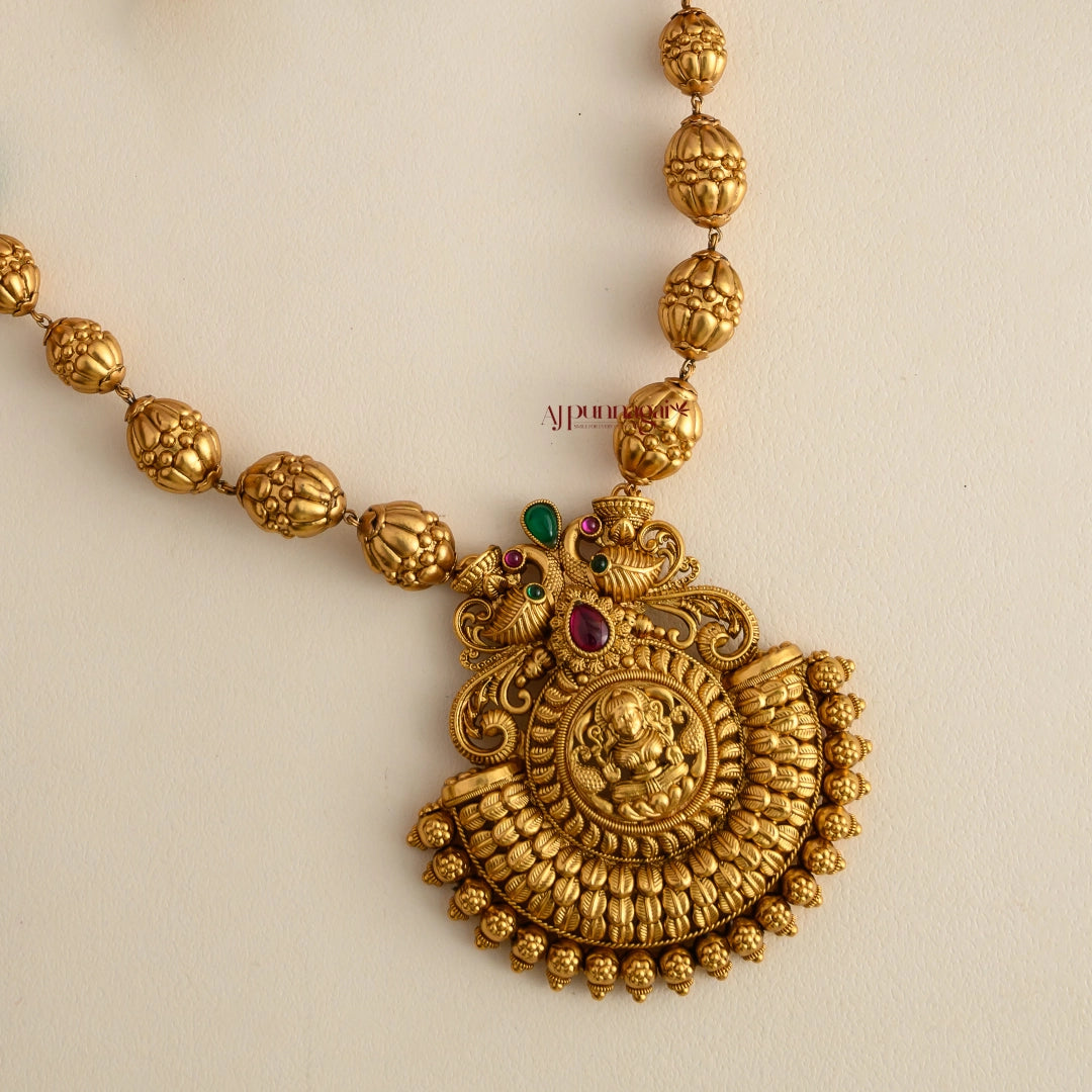 Traditional Lakshmi Motif Antique Beaded Haram - Multi
