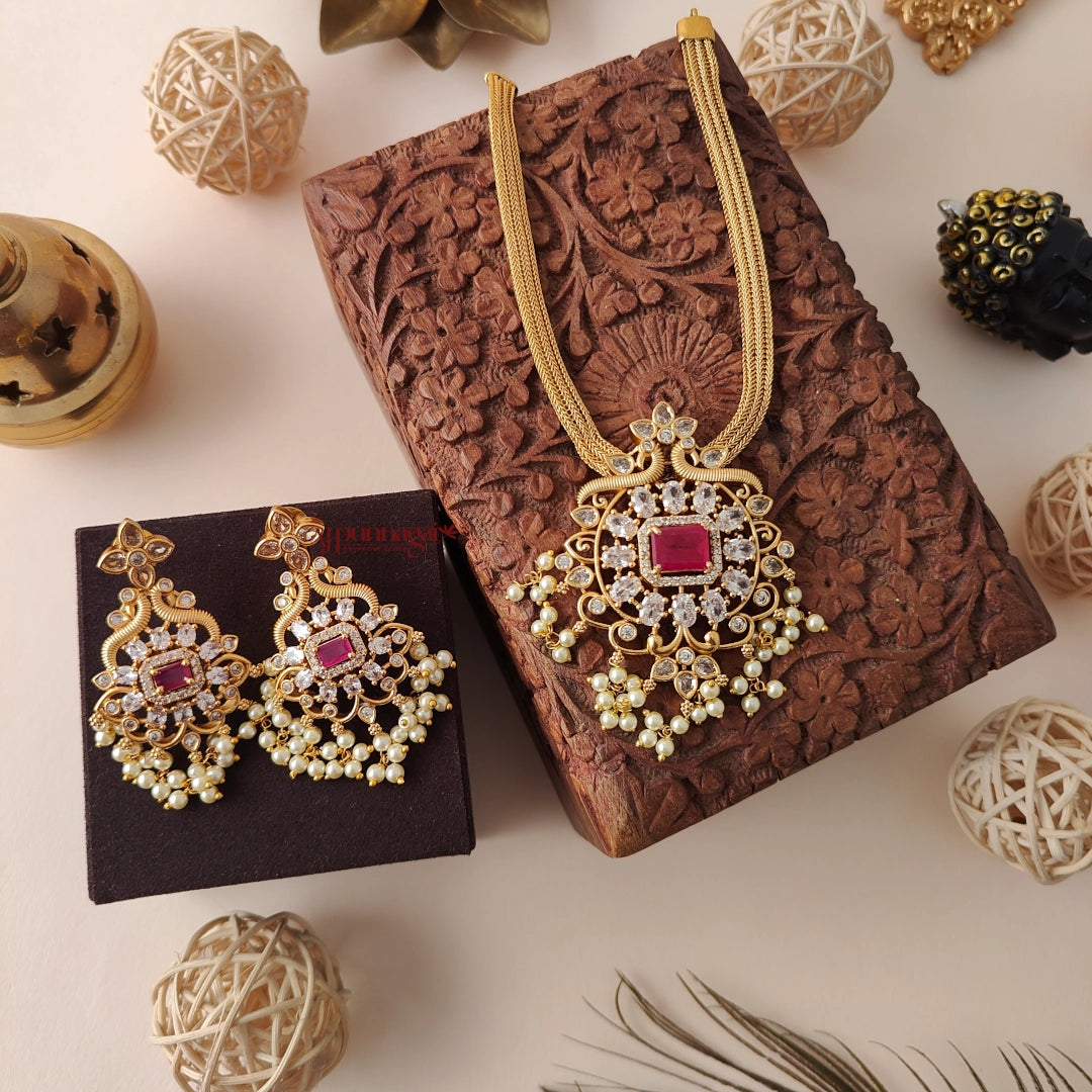 Diamond Replica Necklace - Ruby