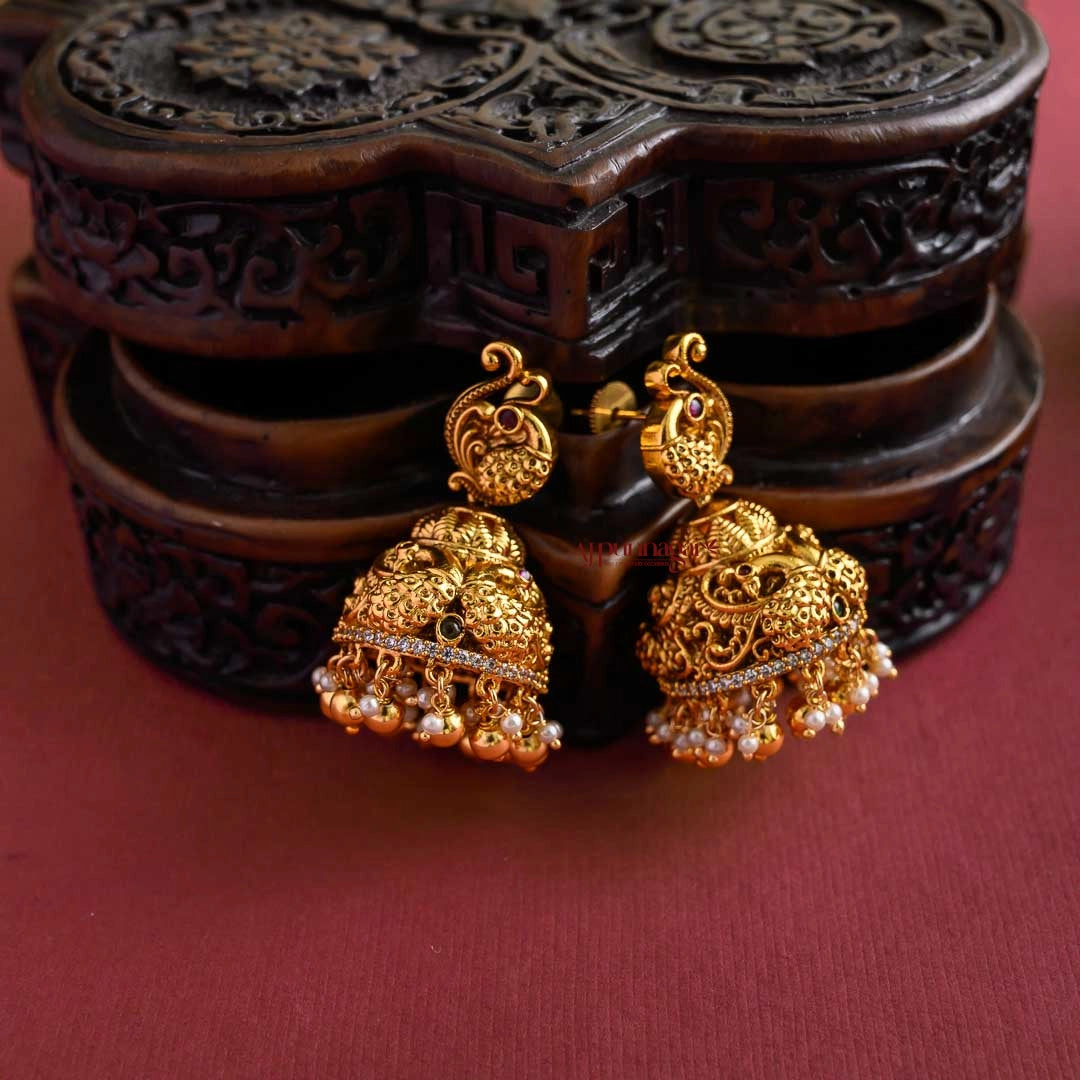 Lakshmi With Peacock Nakshi Necklace