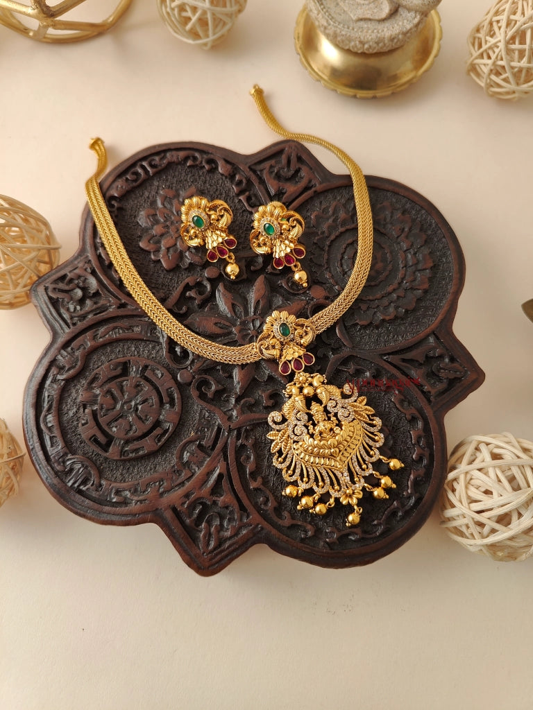 Gold Addigai Necklace Designs Gold Look Alike Lakshmi Addigai