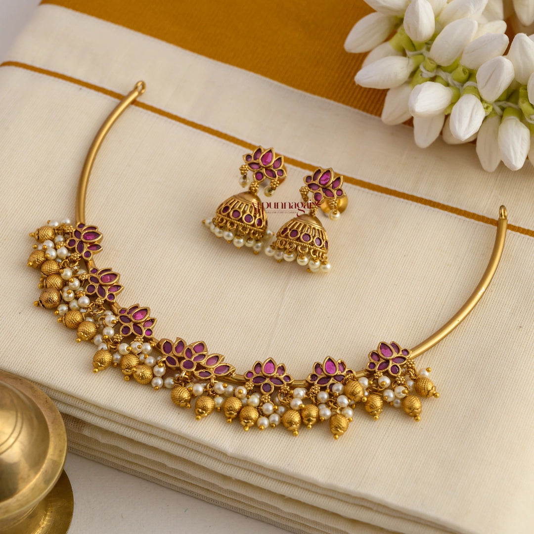 Lotus Hasli Necklace - Ruby