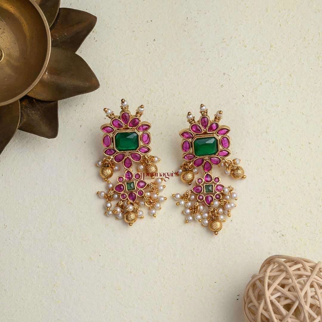 Guttapusalu Ruby with Green Necklace