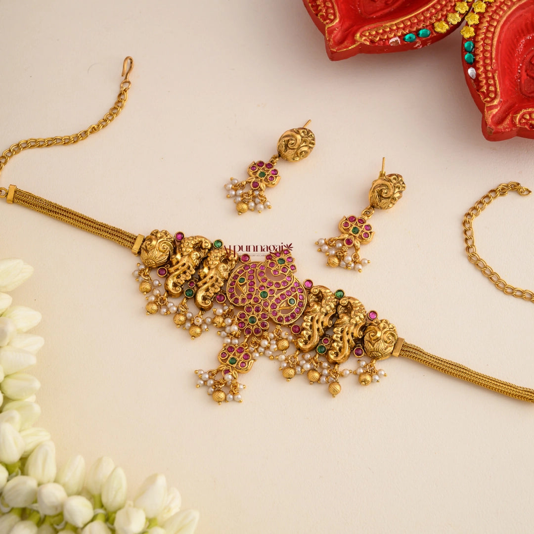 Premium Matt Peacock Kemp Necklace