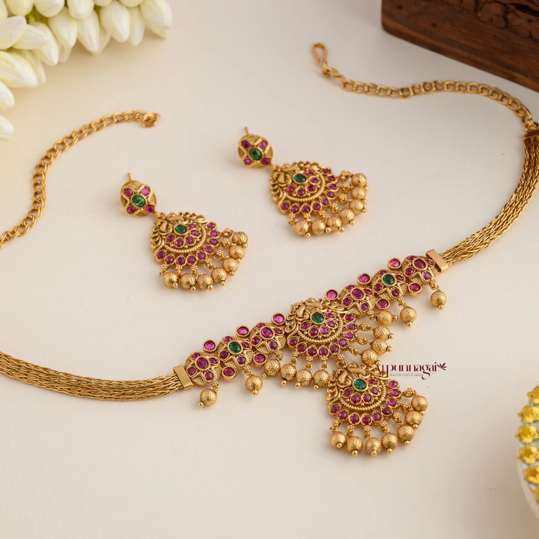 Peacock With Kemp Matt Necklace