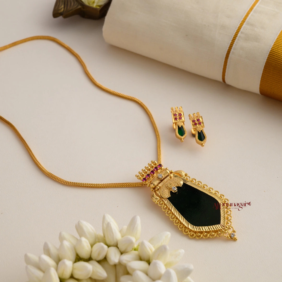 Kerala Style Green Mango Nagapadam Pendant Chain