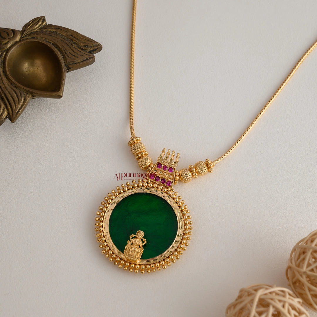 Round Palakka With Lakshmi Necklace