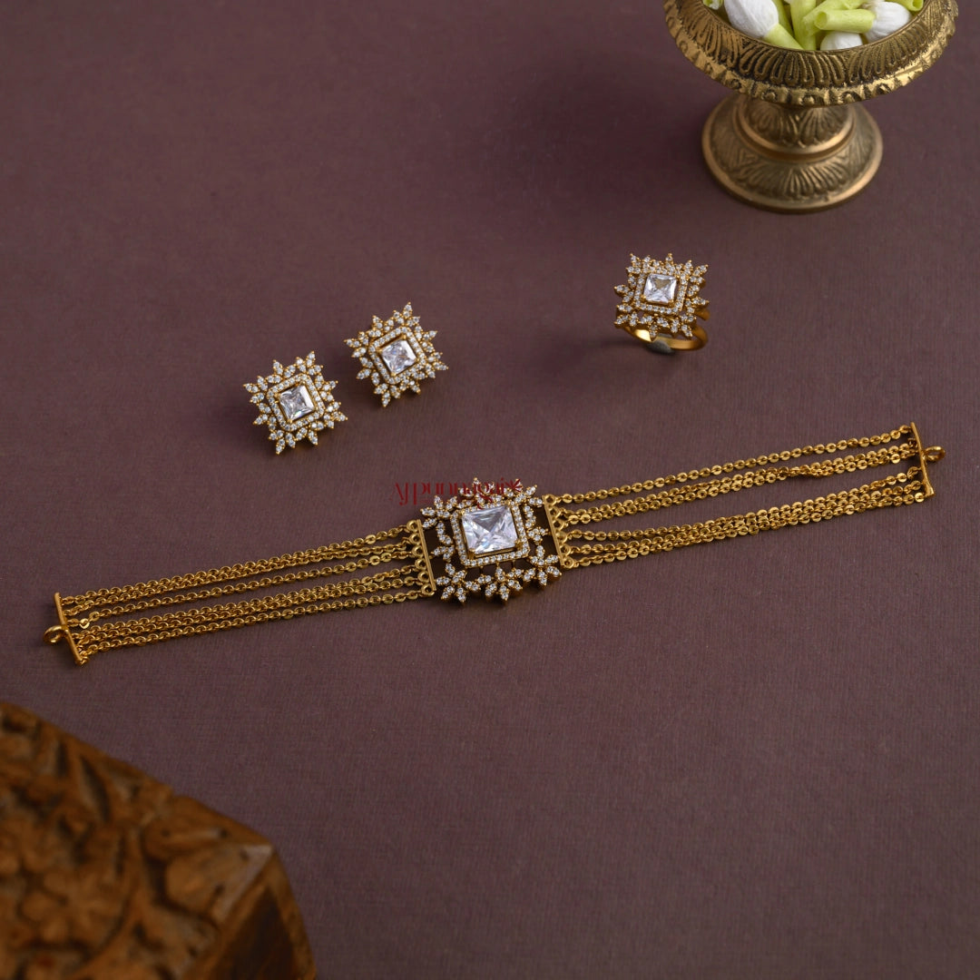 Sparkling AD Choker - White