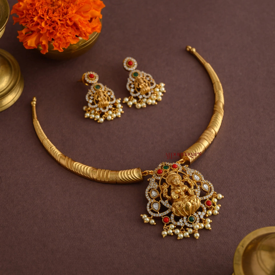 Gold Look Alike Lakshmi Kanthi Necklace