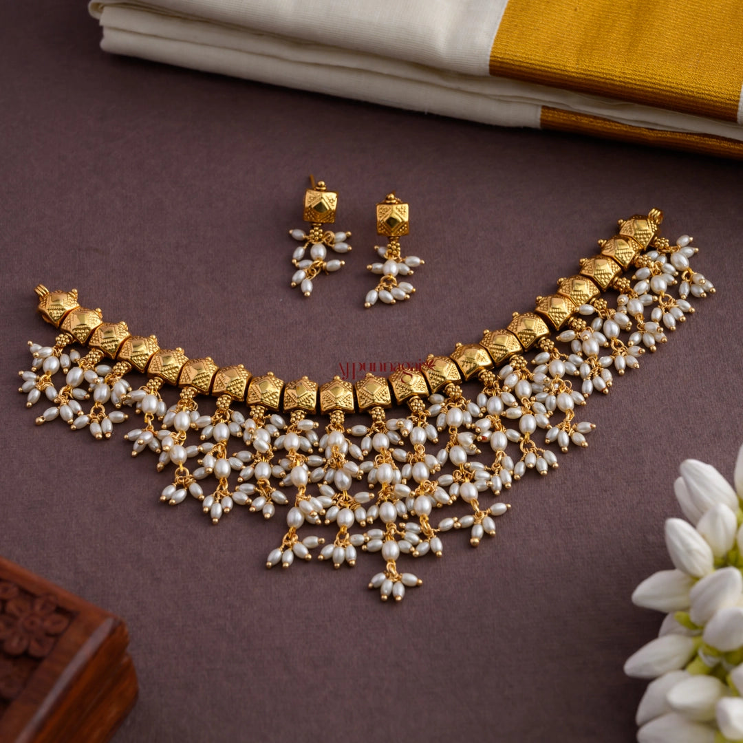 Bold Guttupusalu Rice Pearl Necklace