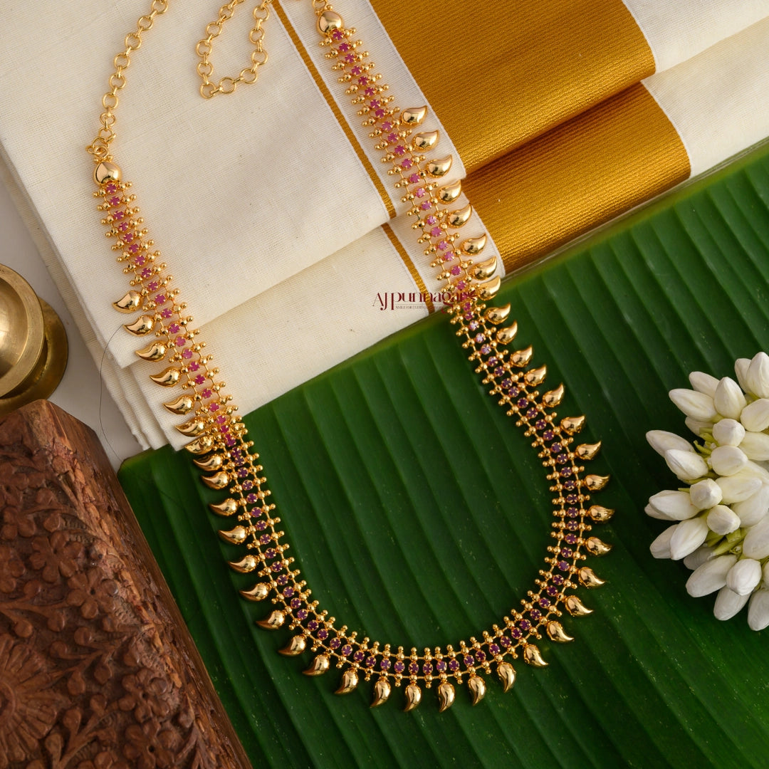 Cute Gold Gold Finish Mango Haram AJ Punnagai