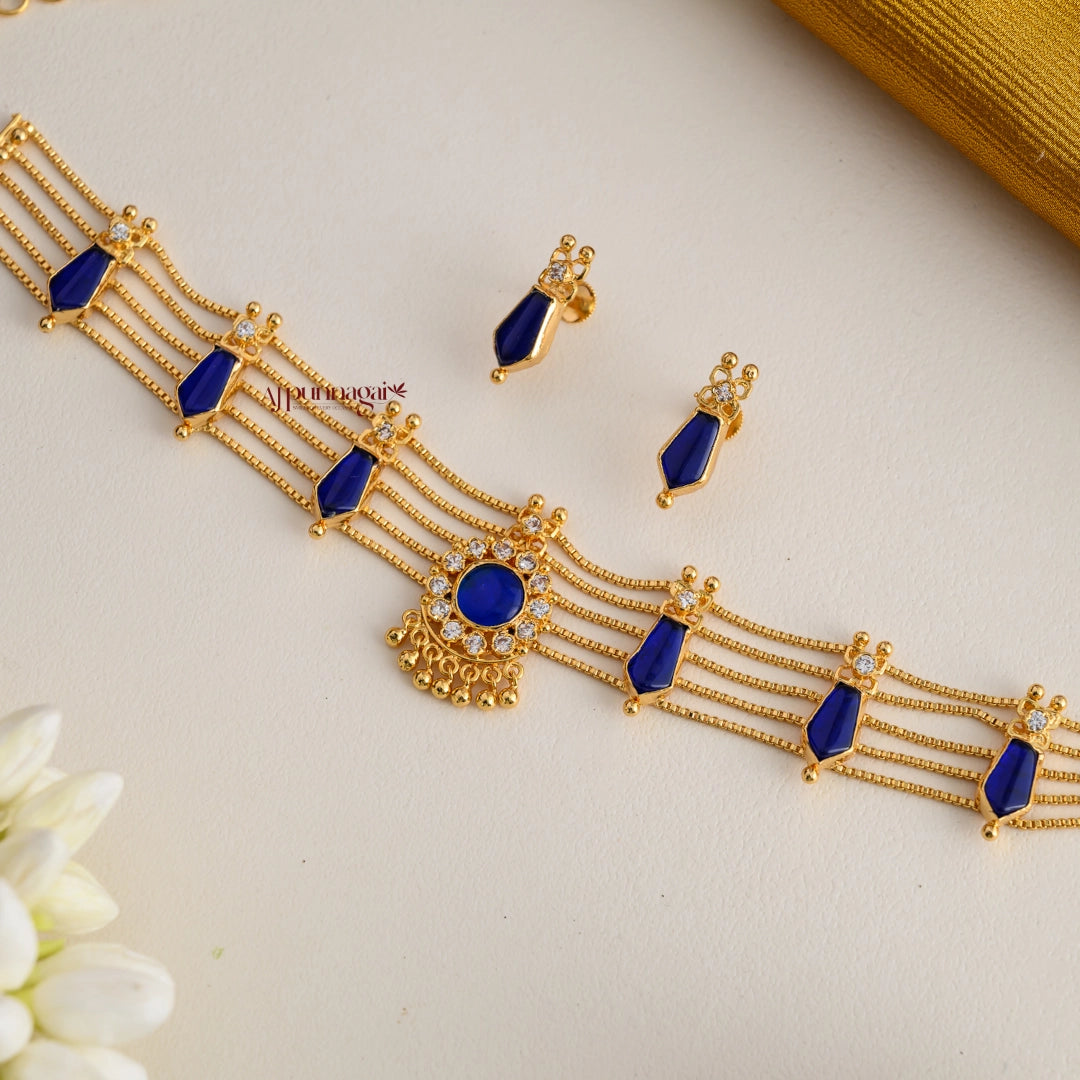 Blue Nagapadam Palakka Choker