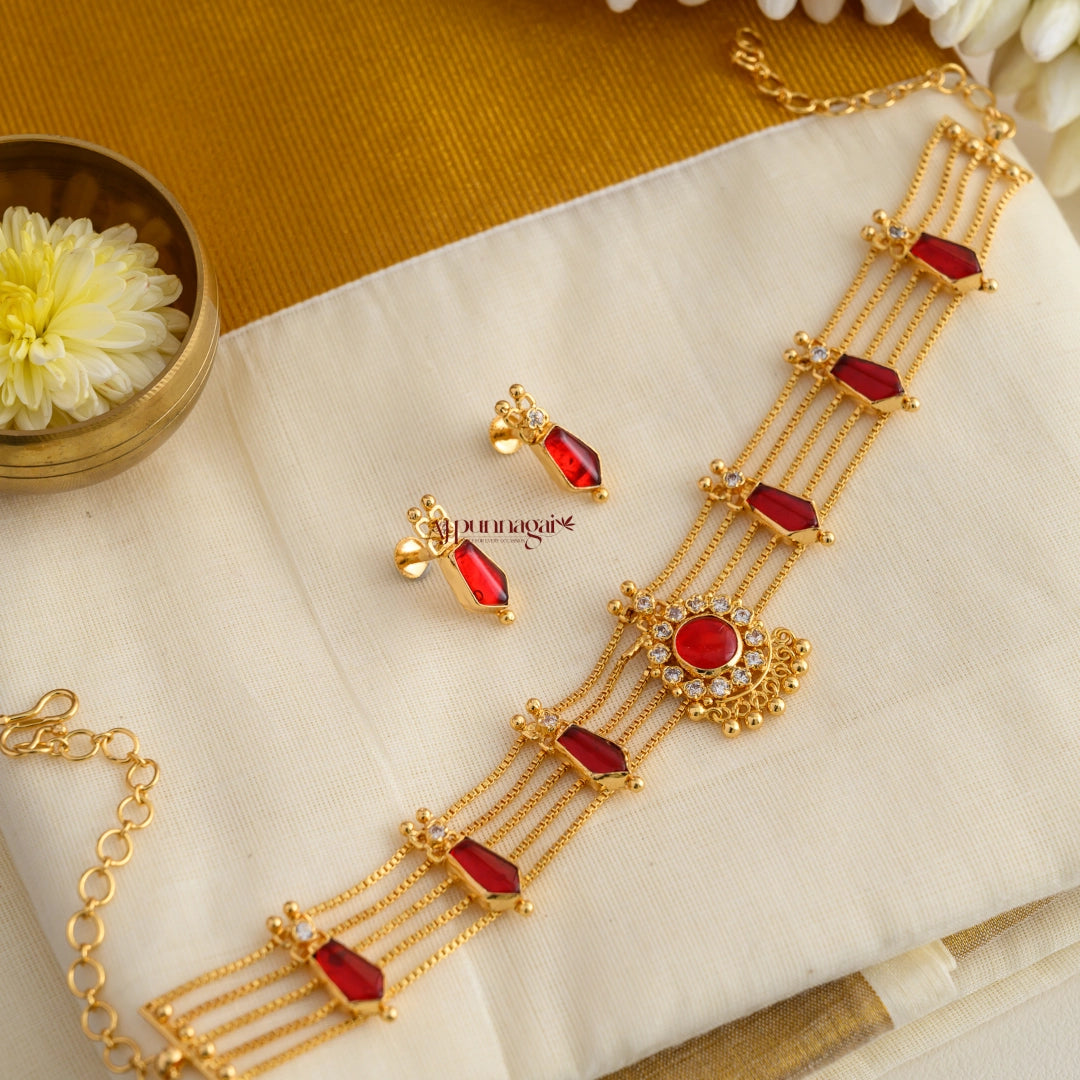 Red Nagapadam Choker