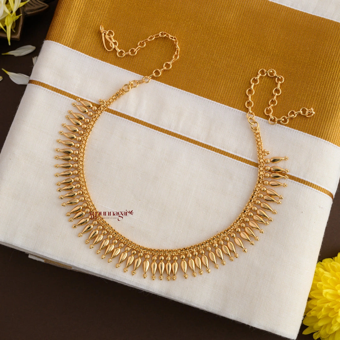 Traditional Style Mulla Mottu Necklace – AJ Punnagai