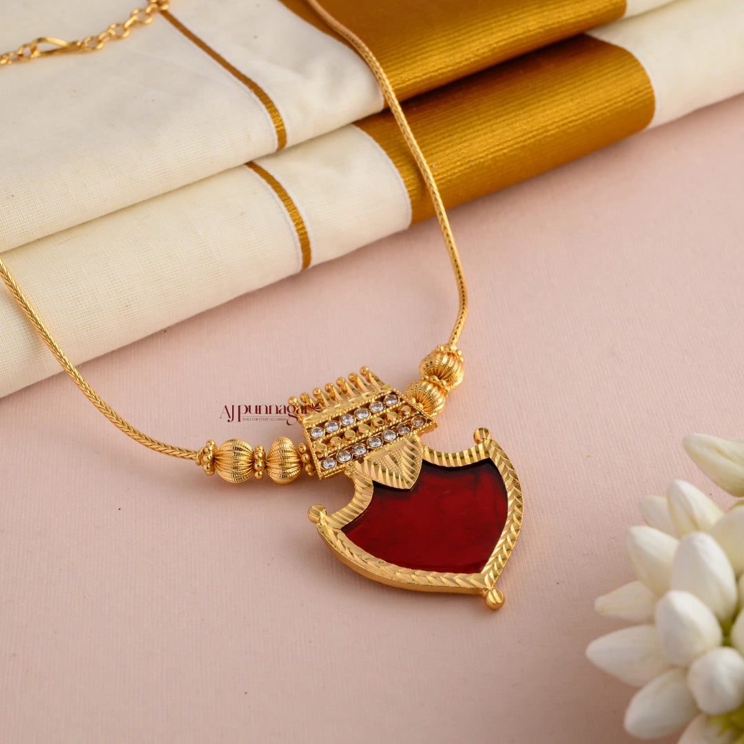Red Palakka Kerala Traditional Necklace