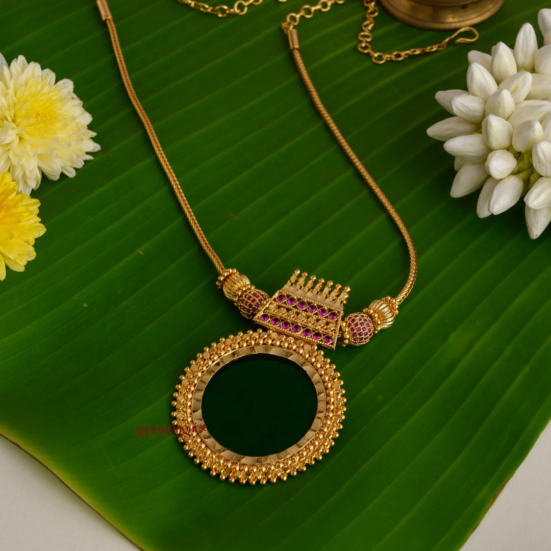 Grand Green Round Palakka Necklace