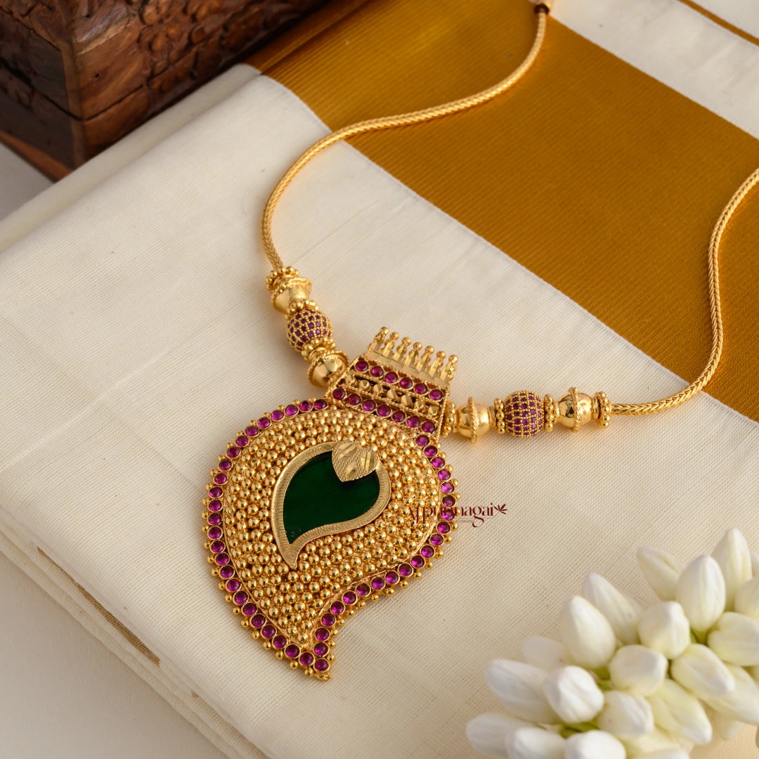 Majestic Green Mango Palakka Necklace