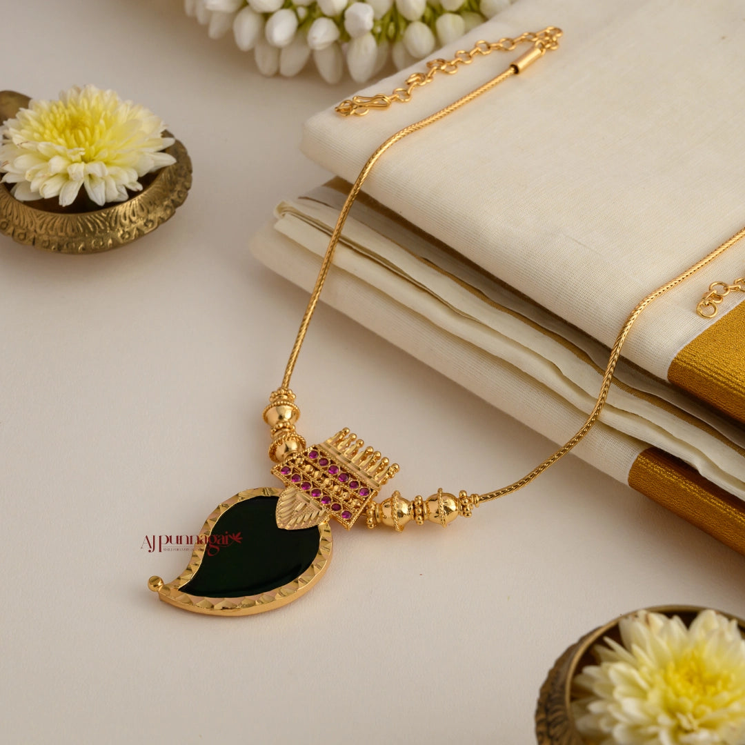 Kerala Traditonal Mango Palakka Necklace - Green