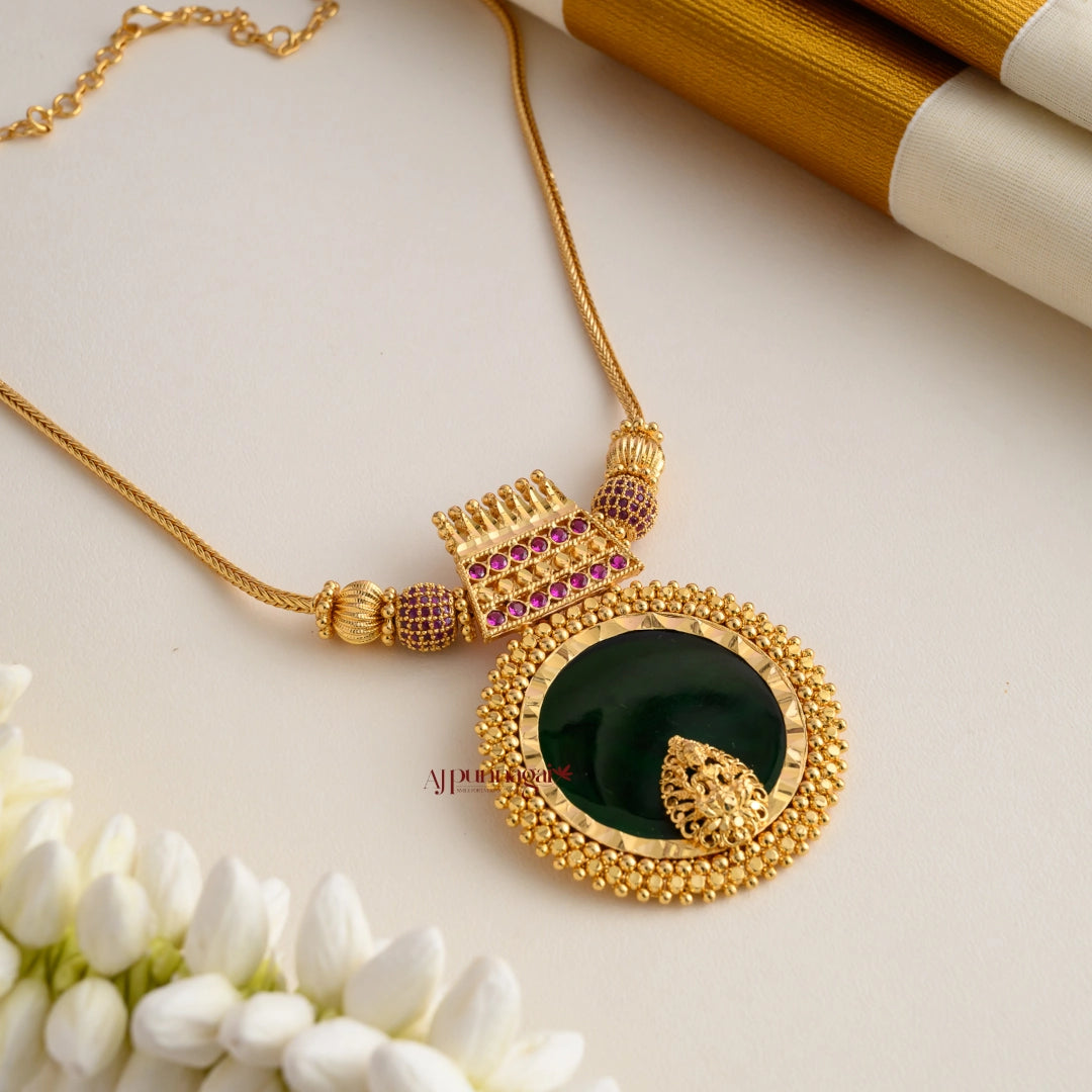 Round Palakka With Lakshmi Necklace
