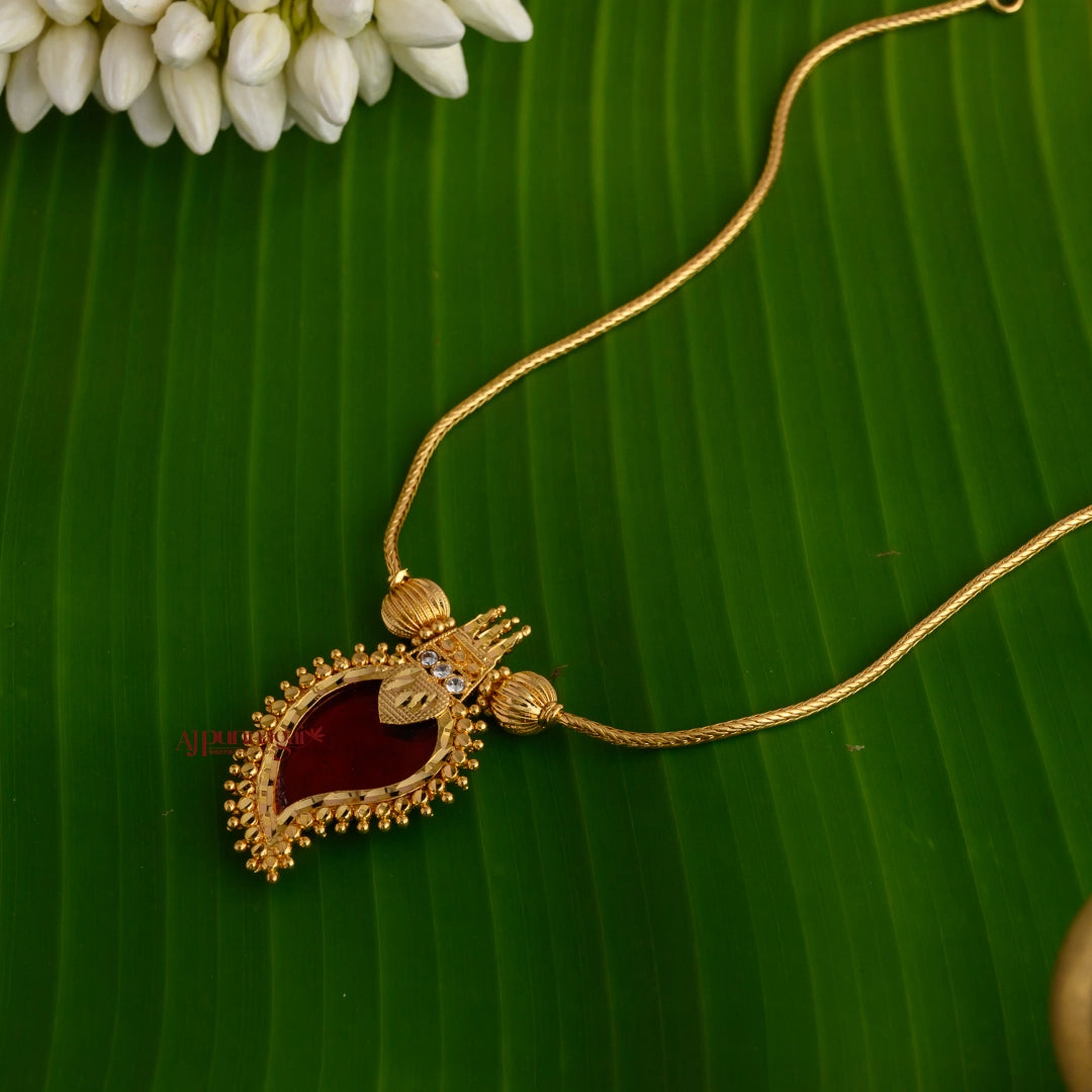 Cute Red Traditional Mango Palakka Necklace