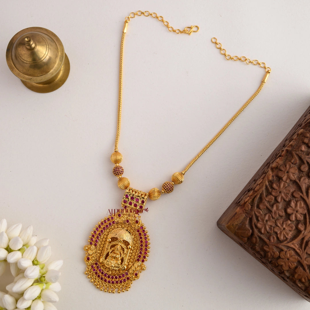 Royal Look Gold Finish Lakshmi Necklace