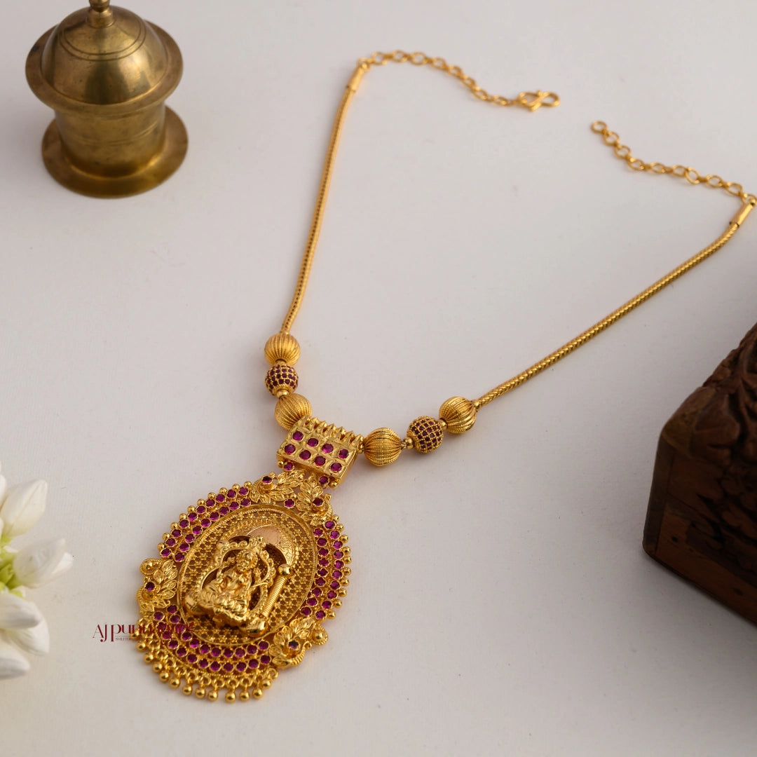 Royal Look Gold Finish Lakshmi Necklace