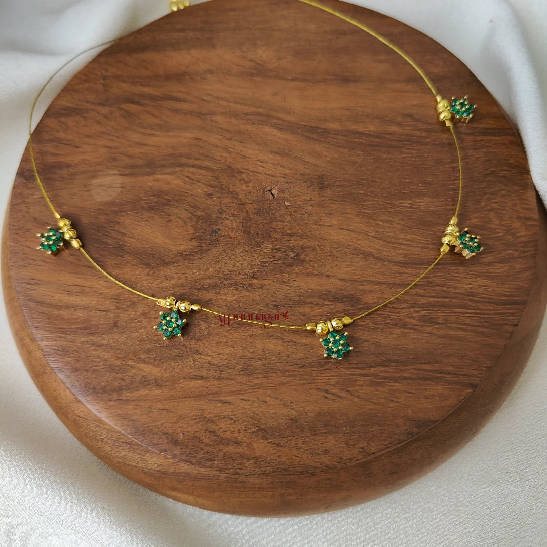 Dazzling AD Invisible Necklace - Green