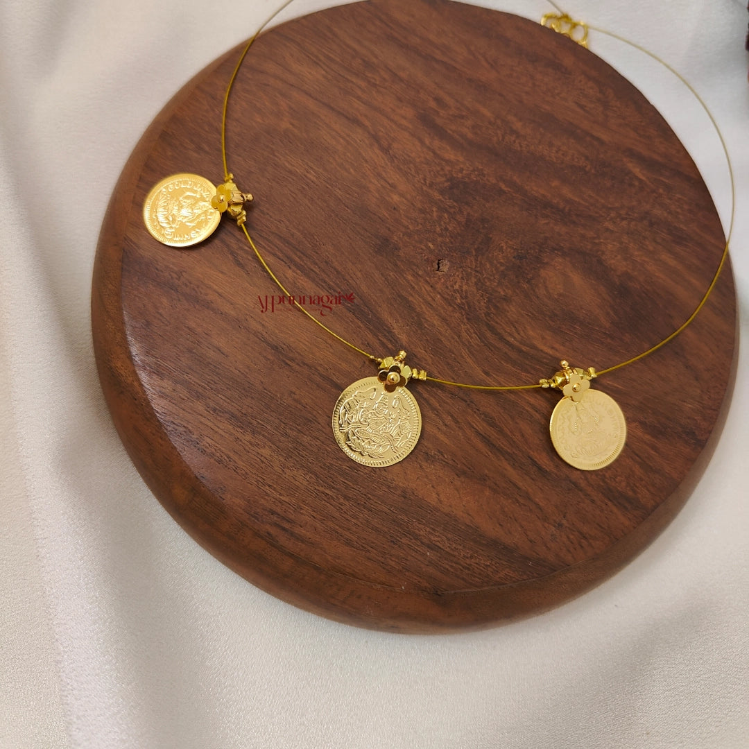 3 Lakshmi Coin Invisible Necklace