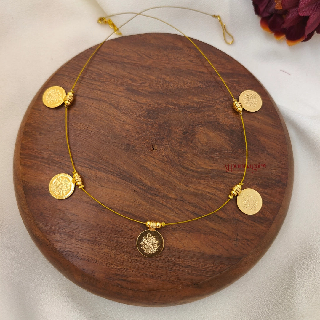 5 Lakhmi Coin Invisible Necklace