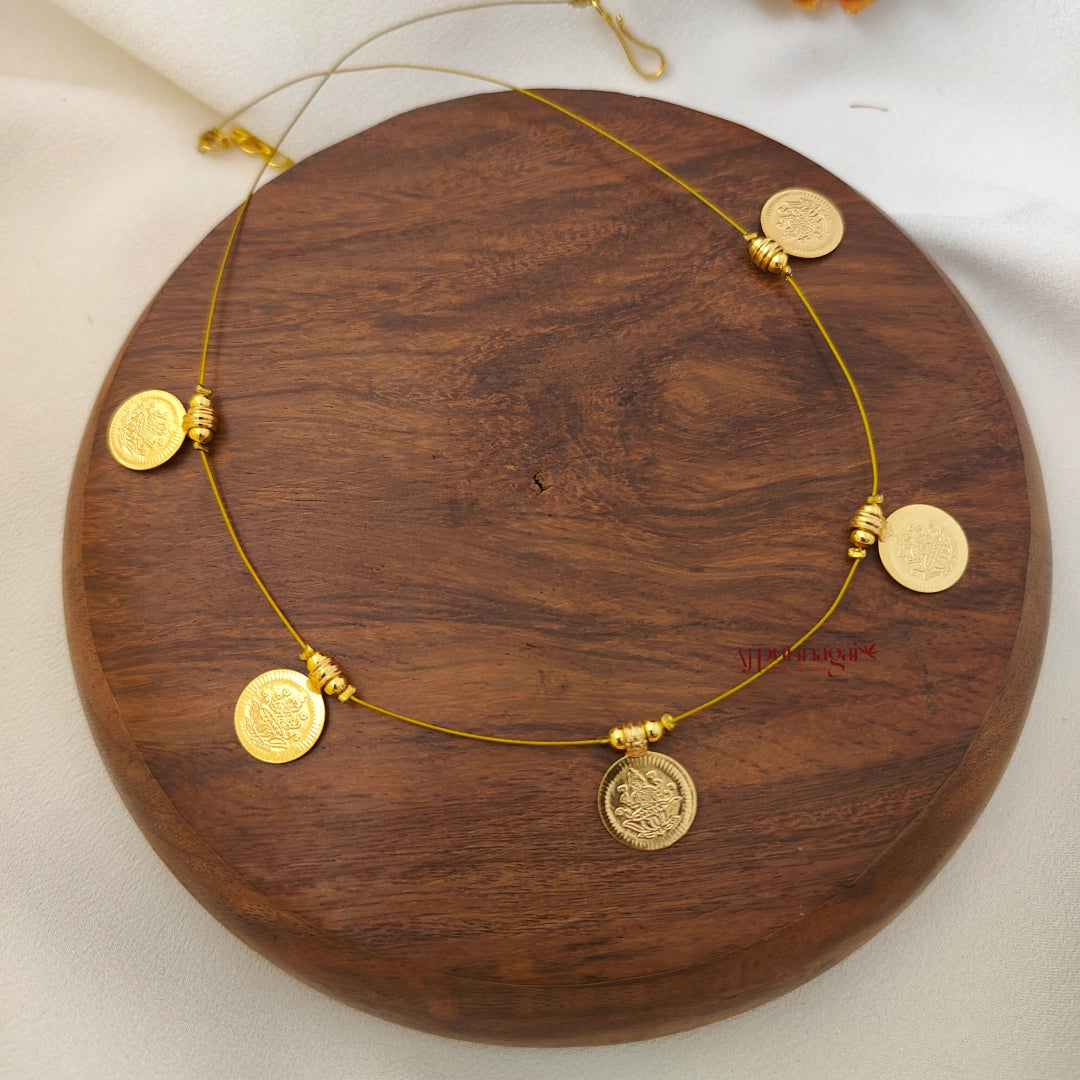 5 Lakhmi Coin Invisible Necklace
