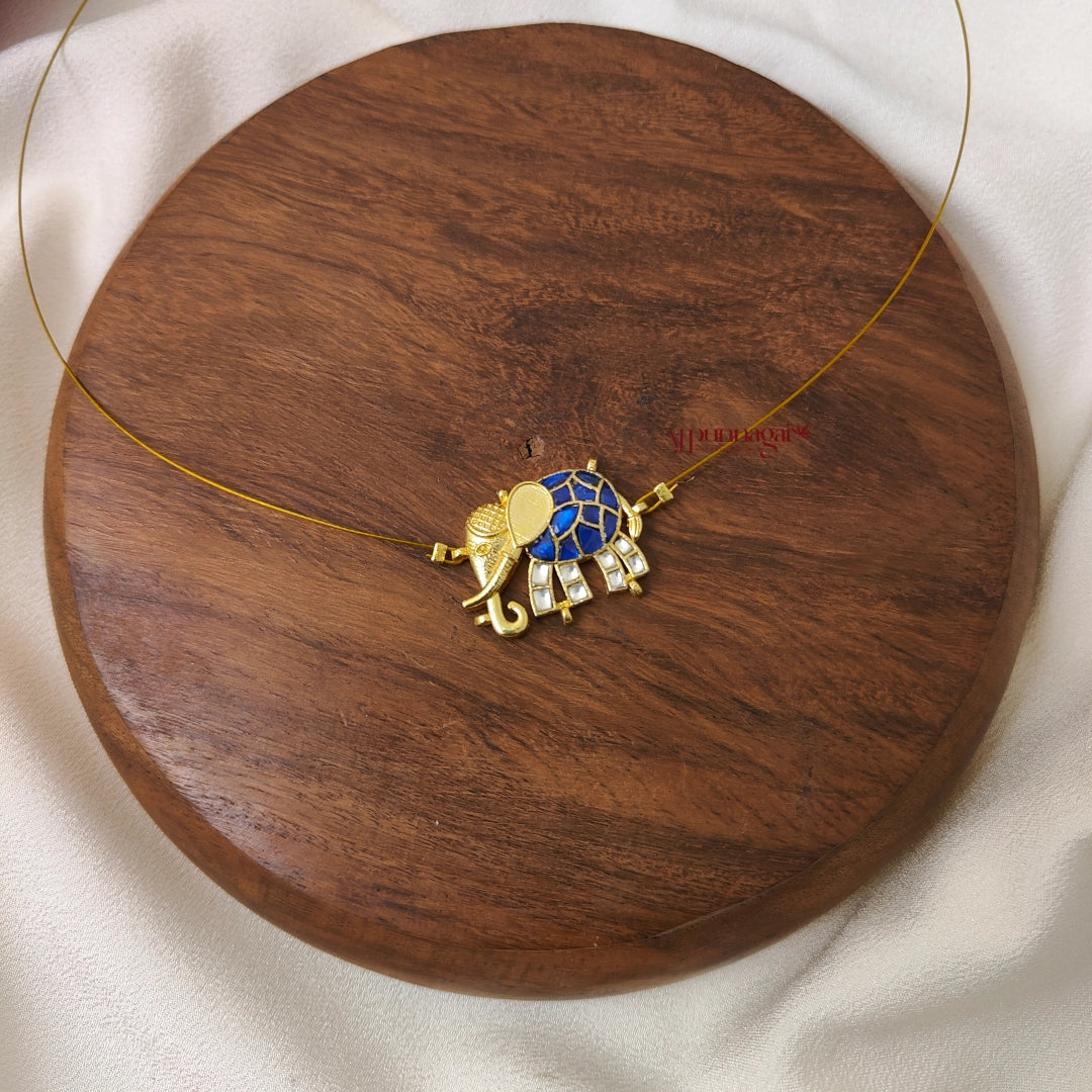 Elephant Kundan Jadau Invisible Necklace - Left
