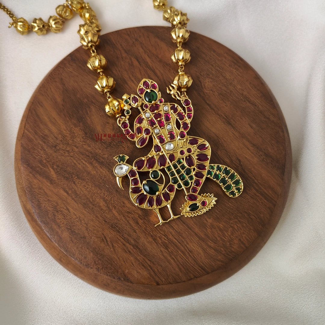 Lord Murugan Kemp Pendant Chain