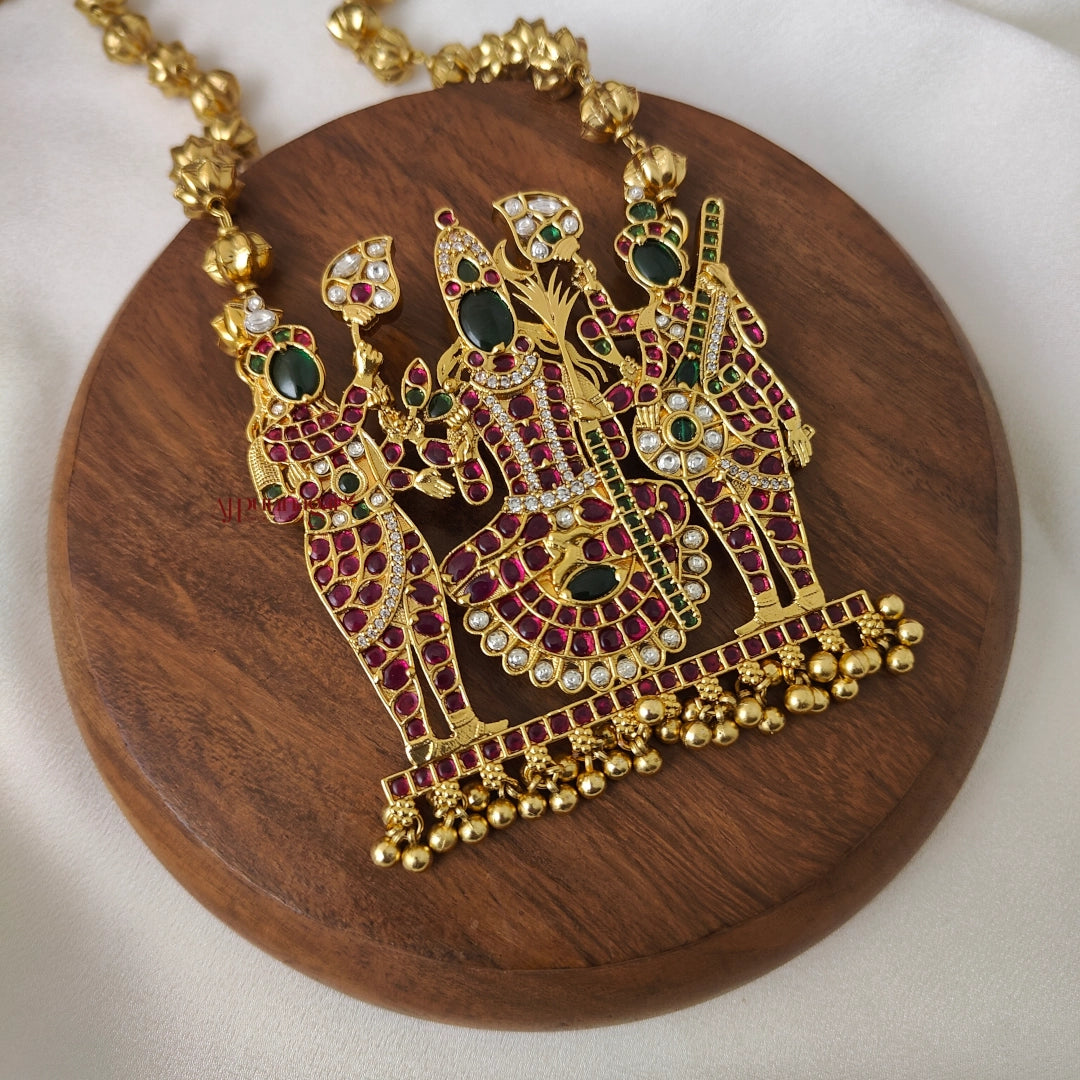 Goddess Lalithambigai Kemp Pendant Chain